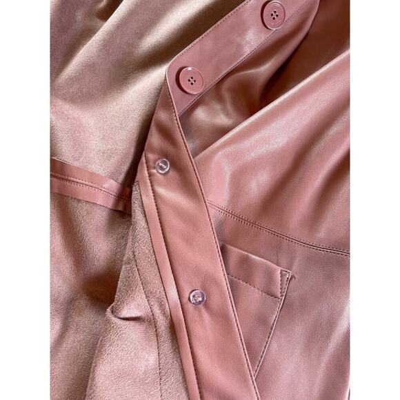 Marc New York Vegan Leather Jacket M Pink Butter Soft Button Closure Vintage - Picture 7 of 7